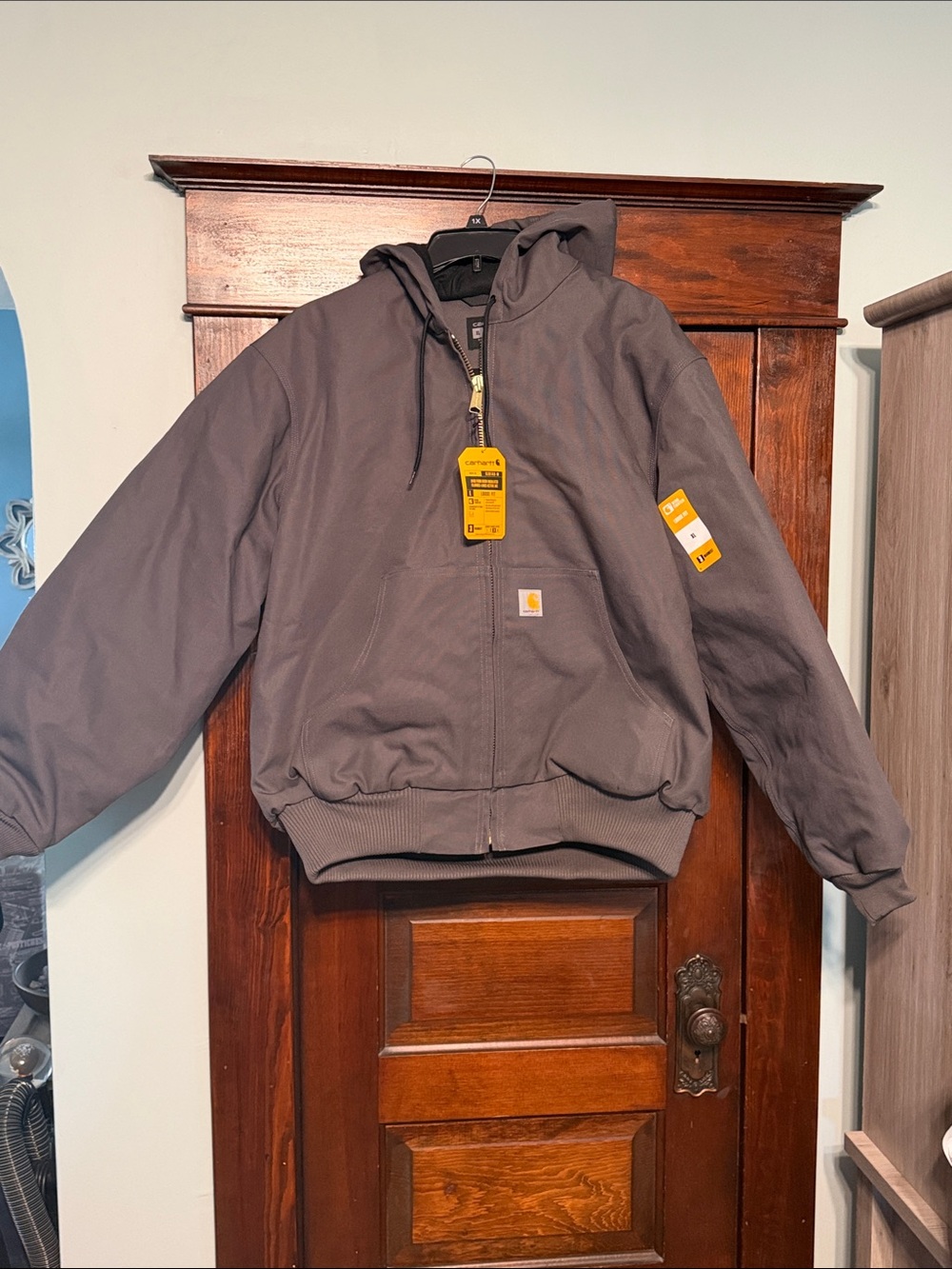 Carhartt Slate Gray Hooded Puffer Jacket